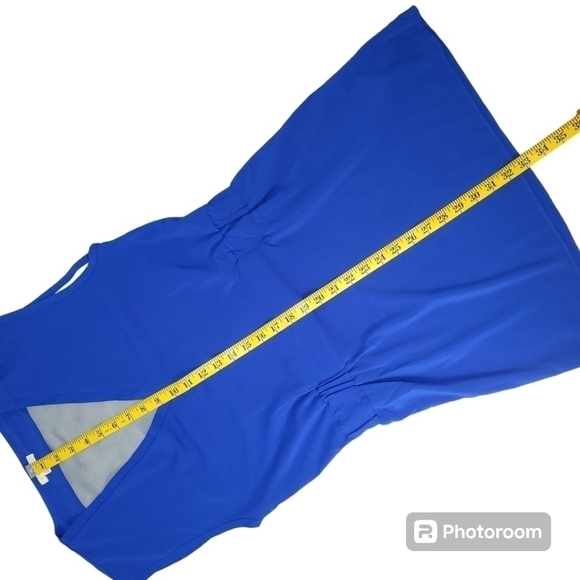 Hawks Sheer Blue V Neck Mini Dress Size Small - Picture 5 of 12